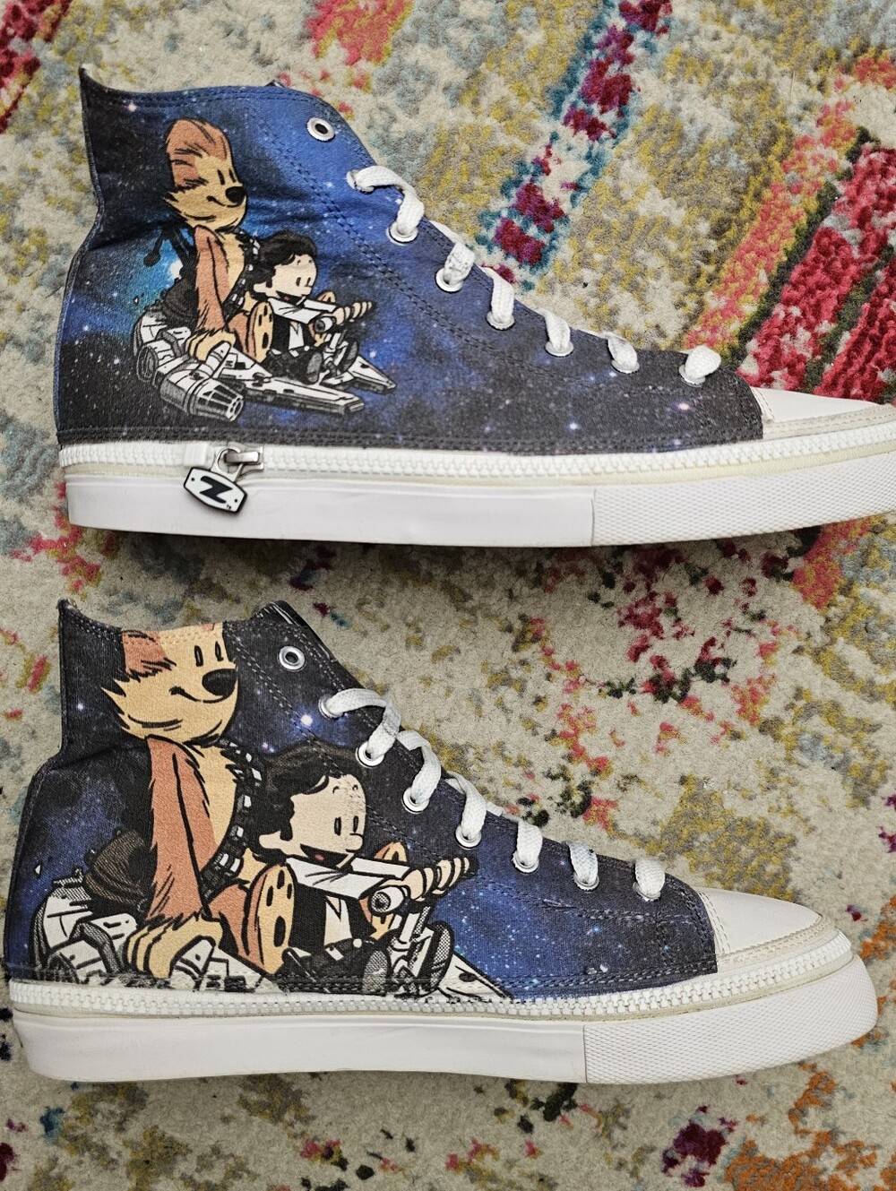 STAR WARS Calvin & Hobbes ZipZ Shoe Fury Maverick High Top Sneakers Mens Size 11
